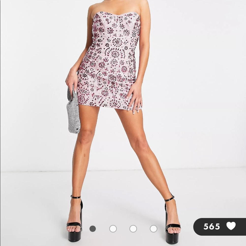 Asos strapless embellished mini dress